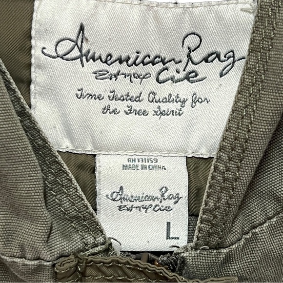AMERICAN RAG Army Green Utility Hooded Jacket, Size Large - Picture 2 of 16